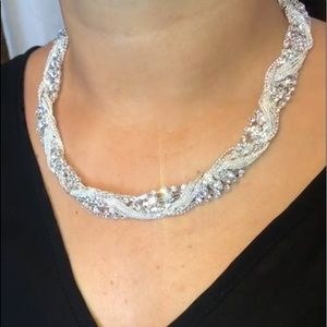 Braided  mesh metal  set with crystals